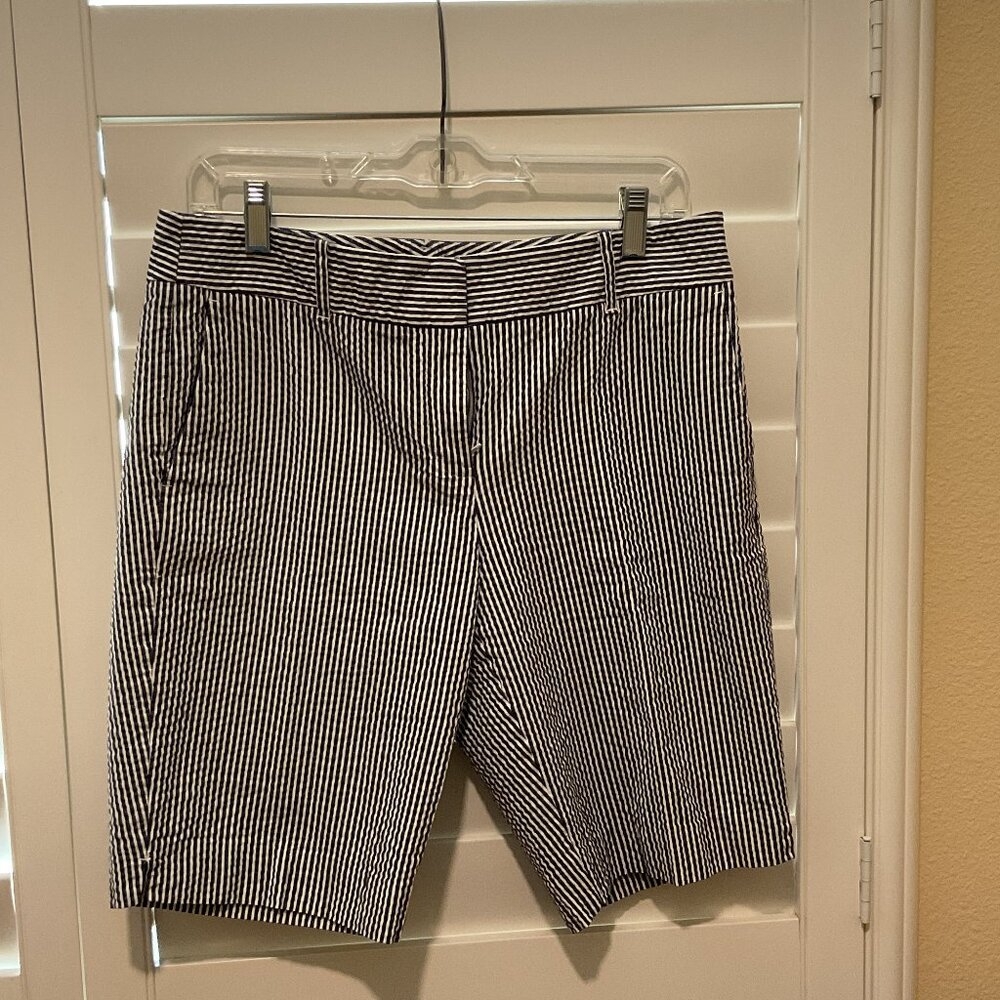 Navy/white stripe shorts by Ana Taylor